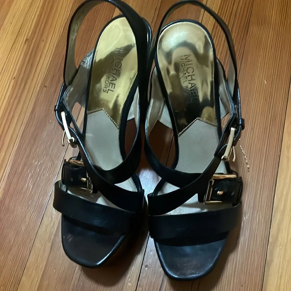 Michael Kors Black Evie Platform Heels - Picture 2 of 8